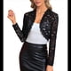 thumbnail image 1 of Cárdigan de Encaje para Mujer, Larga, Transparente, con Estampado Floral Negro M, 1 of 9