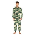 thumbnail image 3 of FORMRS Onesies Pajama for Adults Unisex Hoodie Winter Jumpsuit One Piece Sleepwear, Sizes S-2XL, Green Abstract Shapes, 3 of 7