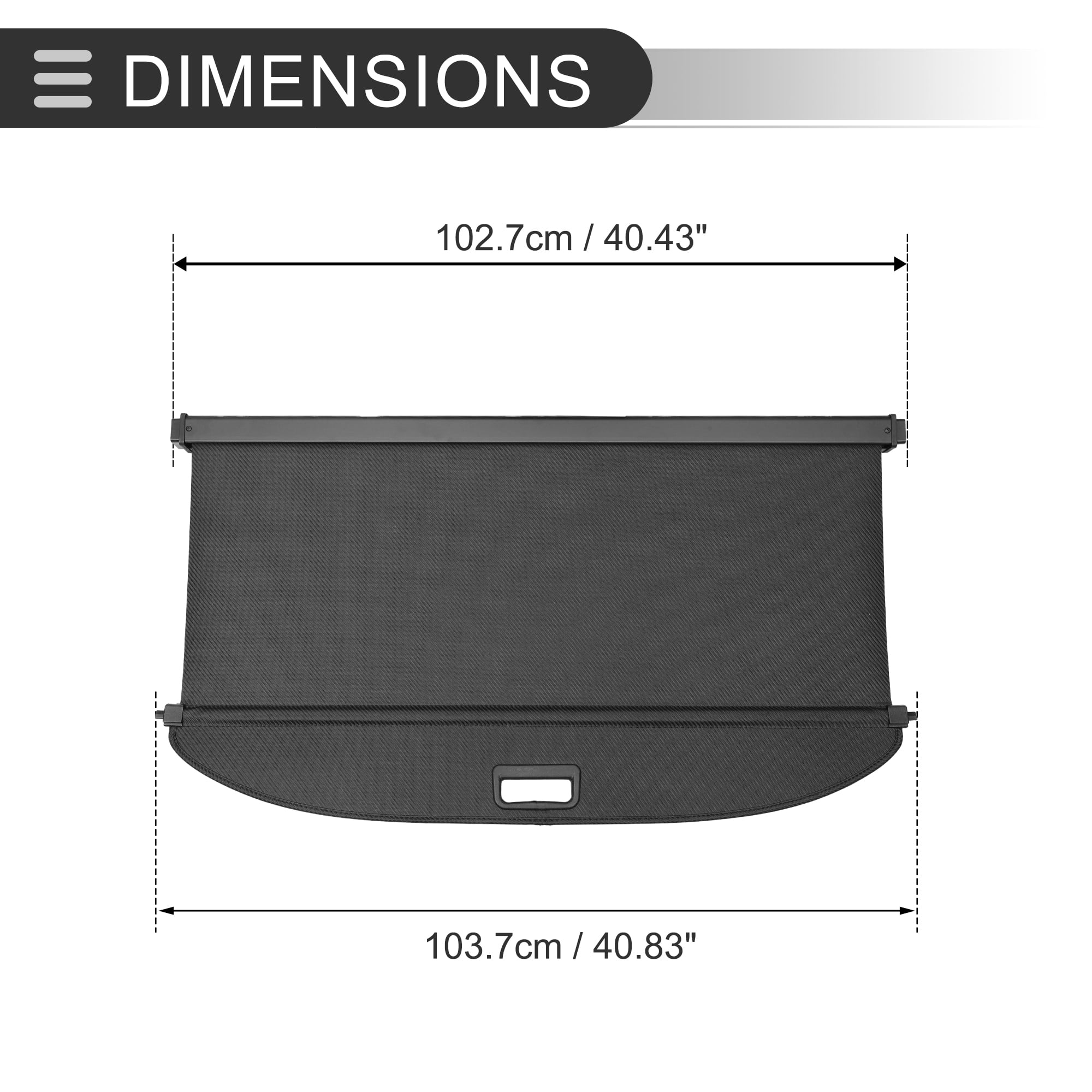 Unique Bargains Retractable Cargo Cover Black for Volkswagen Tiguan 2007-2016