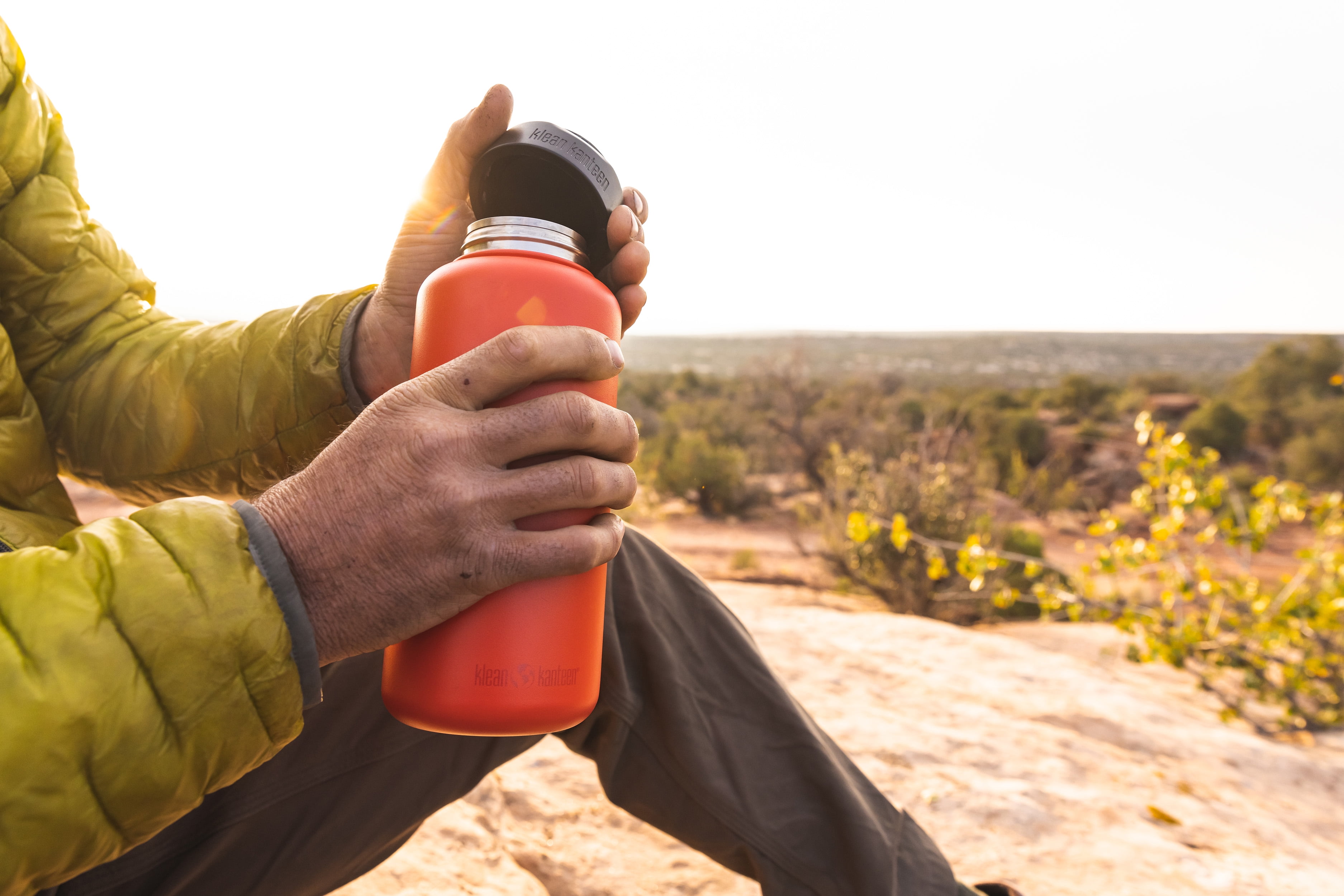 pack) Klean Kanteen 40oz Light Weight Water Bottle Wide Loop Cap