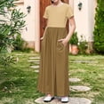 thumbnail image 2 of GERsome Girls Maxi Dress Short Sleeve Casual Holiday Dress with Pockets for 4-14 Years, 2 of 8