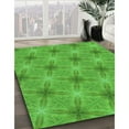 thumbnail image 3 of Ahgly Tapis Rond Lavable en Machine Intérieur Transitionnel Vert Néon, 7 Pieds Rond, 3 of 7