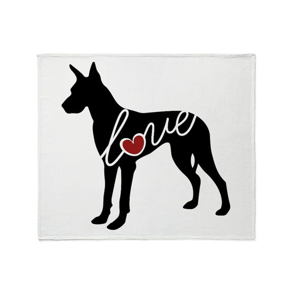 CafePress - Great Dane Love Throw Blanket - Soft Fleece Throw Blanket, 50"x60" for All Ages