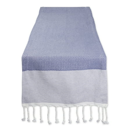 

Contemporary Home Living 15 x 108 French Blue and White Bordered Table Runner