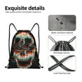 thumbnail image 4 of Saiise Glitch Screaming Skull Pattern Sports Drawstring Backpack - String Swim Gym Bag with Wet Proof Pocket for Women&Men-Medium, 4 of 6