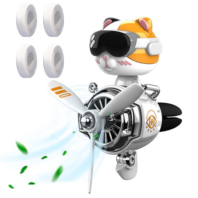 Ambientador para auto DUHKHAS con clip para ventilación, gato, aroma océano