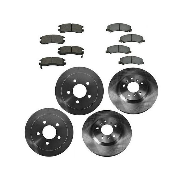 Front and Rear Brake Pad and Rotor Kit - Compatible with 2006 - 2010 Chevy Impala 2007 2008 2009
