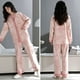 thumbnail image 2 of Pijama de mujer para el hogar, cárdigan con cuello en V, dulce, manga larga, suelto, talla grande, traje de estudiante para el hogar, 2 of 6