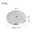 thumbnail image 2 of Unique Bargains M10 Thread 60mm Diameter Round Shape Aluminum Disc Hardware 8pack Aluminum Circle Disc Glass Top Adapter for Glass Table, 2 of 5