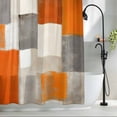 thumbnail image 2 of Burnt Orange Waterproof Shower Curtain, 48"x72" Washable Polyester Fabric Shower Curtains for Bathroom, Grey Modern Abstract Art Oil Painting Geometric Decorative Bathtub Curtain Sets with Hooks, 2 of 9