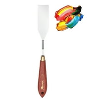 Pack of 1 Palette Knife No.23, 7.6" Long with Stainless Steel Flexible Spatula Pallet Knife and Wood Handle for Scraping, Mixing, Oil Acrylic Painting Canvas