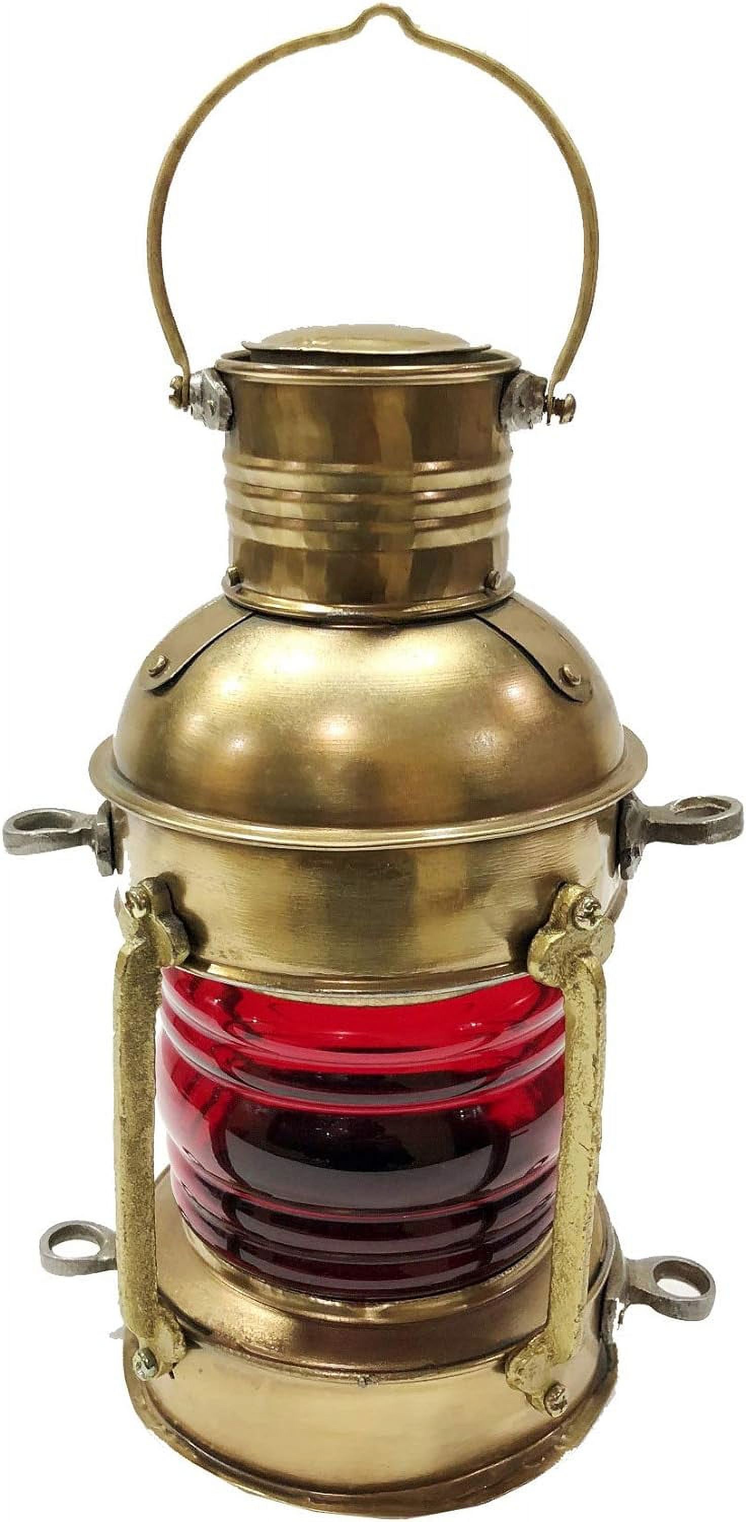 Nautical Antique 10" Ship Lamp Boat Red Oil Lantern Maritime Collectible Decorative