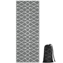 Gray Geometric Quatrefoil Pattern Hot Yoga Mat Towel Non Slip for Hot Yoga - Quick-Drying Yoga Mat Cover with 4 Corner Pockets with Travel Bag - Hot Yoga Towel Non Slip 70"x26"