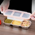 thumbnail image 6 of Stainless Steel Snack Containers, Reusable Condiment Box With Lids, 3 Compartment Sauce Cups, Divided Food Storage Containers, 6 of 10