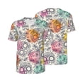 thumbnail image 3 of Daiia Skull and Flowers Mens Baseball Jersey Button Down Shirts Short Sleeve Sports Uniforms-X-Large, 3 of 9