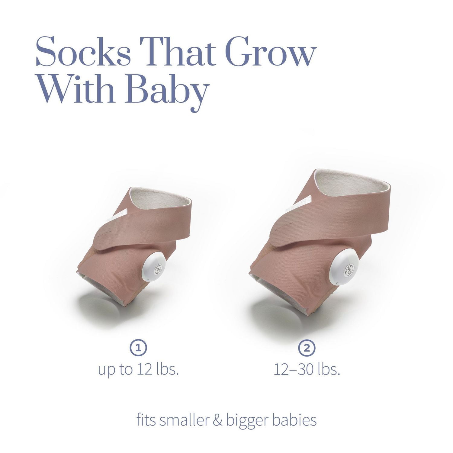 Owlet Accessoire chaussette en tissu pour le moniteur bébé Smart Sock 3, convient aux bébés de 0 à 18 mois, Rose poudreuse (capteur et station de base non inclus)