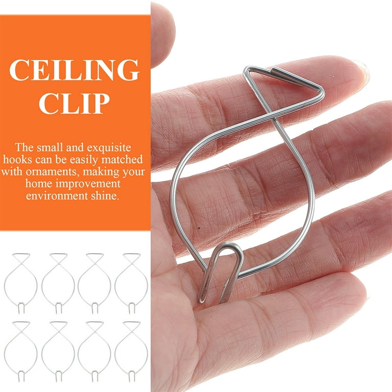48 pcs Drop Ceiling Hook Grid Clip Steel Hanging Hook Heavy Duty For Home  Office 