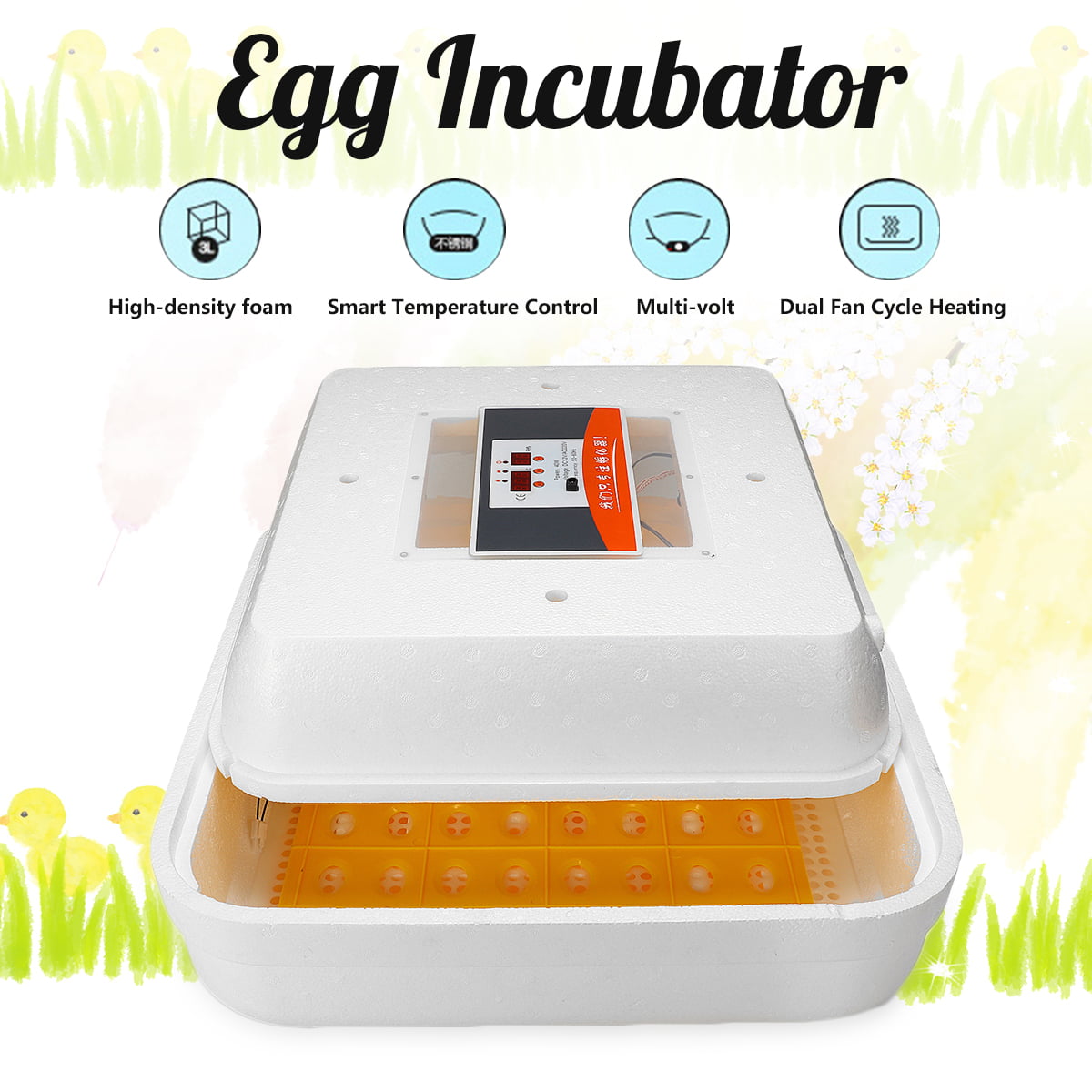 Zerone Eggs Incubator,Fully Automatic Incubator for Chicken Eggs Temperature Control Digital Automatic Chicken Chick Duck Heater