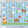 thumbnail image 1 of Whimsical Christmas Shower Curtain with Santa Trees & Candy Canes - Festive Holiday Decor, 1 of 4