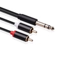 thumbnail image 4 of 2X Cable de 6,35 mm Una 2RCA, Cable RCA de 6,35 mm Macho Una 2 RCA Macho Adaptador de Audio Estéreo Divisor Y Cable RCA -3 Metros, 4 of 5
