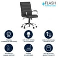 thumbnail image 3 of Flash Furniture Whitney Mid-Back Swivel LeatherSoft Desk Chair with Armrests, Black/Chrome, 3 of 19