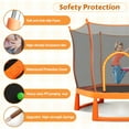 thumbnail image 3 of 6ft Outdoor Trampoline for Kids, 72" Toddler Trampoline with Safety Enclosure Net and Ocean Balls, Indoor Recreational Trampoline with No-Gap Design, Birthday Gift for Kids Age 1-8, Orange, 3 of 8