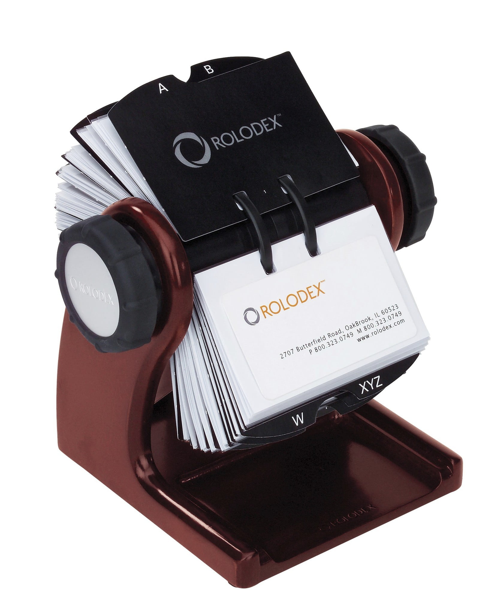 Rolodex Wood Tones Open Rotary Business Card File Holds 400 2 5/8 x 4 Rolodex Wood Tones Open Rotary Business Card File Holds 400 2 5/8 x 4