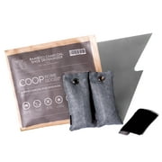 Coop Home Goods - Natural Moso Bamboo Charcoal Air Purifying Bags - 100g (2 Pack) - Deodorizer for Shoes, Boots, Gym Bag, Boxing Gloves, Closet Freshener - Free 30g Travel Sachet