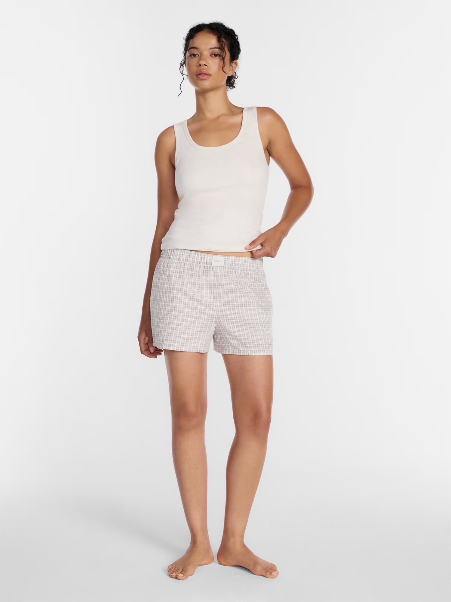 Joyspun Women's Woven Pajama Boxer Shorts, 3'' Inseam, Sizes XS-2X