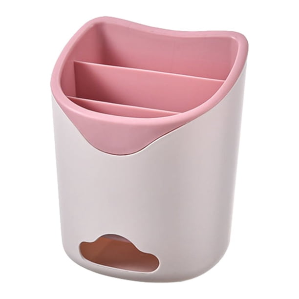 Matsuzay Organizador de cocina fácil de limpiar, doble capa duradera para vajilla, utensilios de cocina, almacenamiento de palillos, cubiertos Cocina y Comedor rosa 1