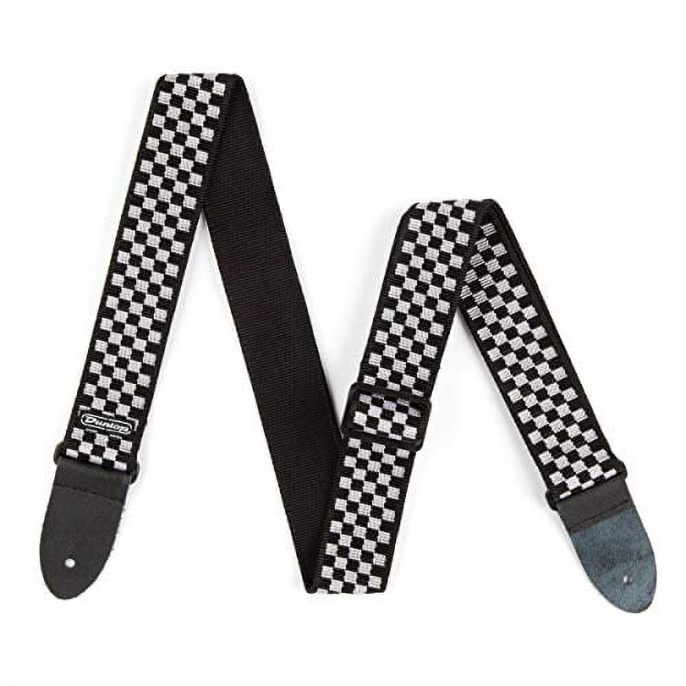 Dunlop D38-31 Classic Guitar Strap, Black and White Checker