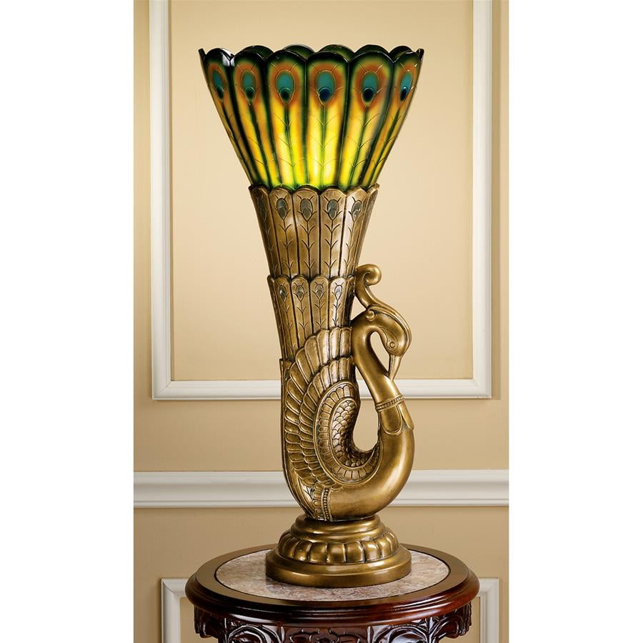 art deco peacock floor lamp