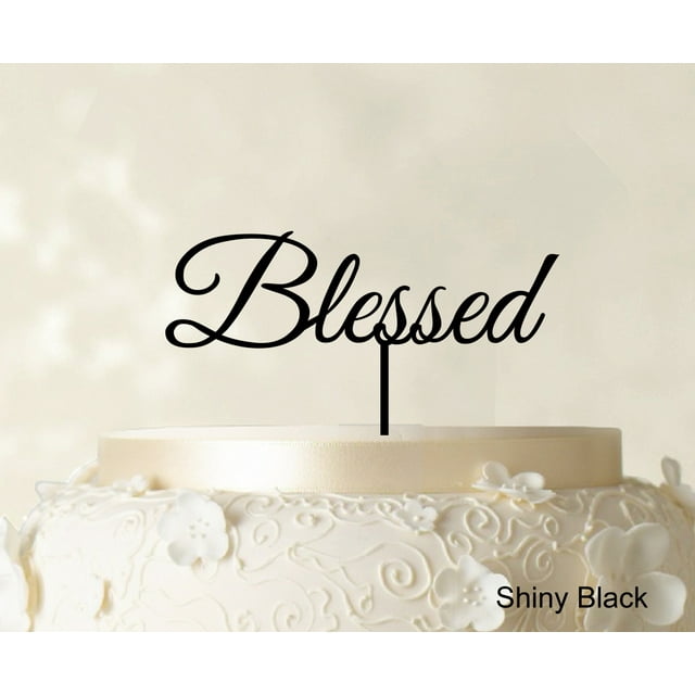 Monogram Cake Topper Personalized Shiny Black Cake Topper Color Option Available 5-7 Inches Wide