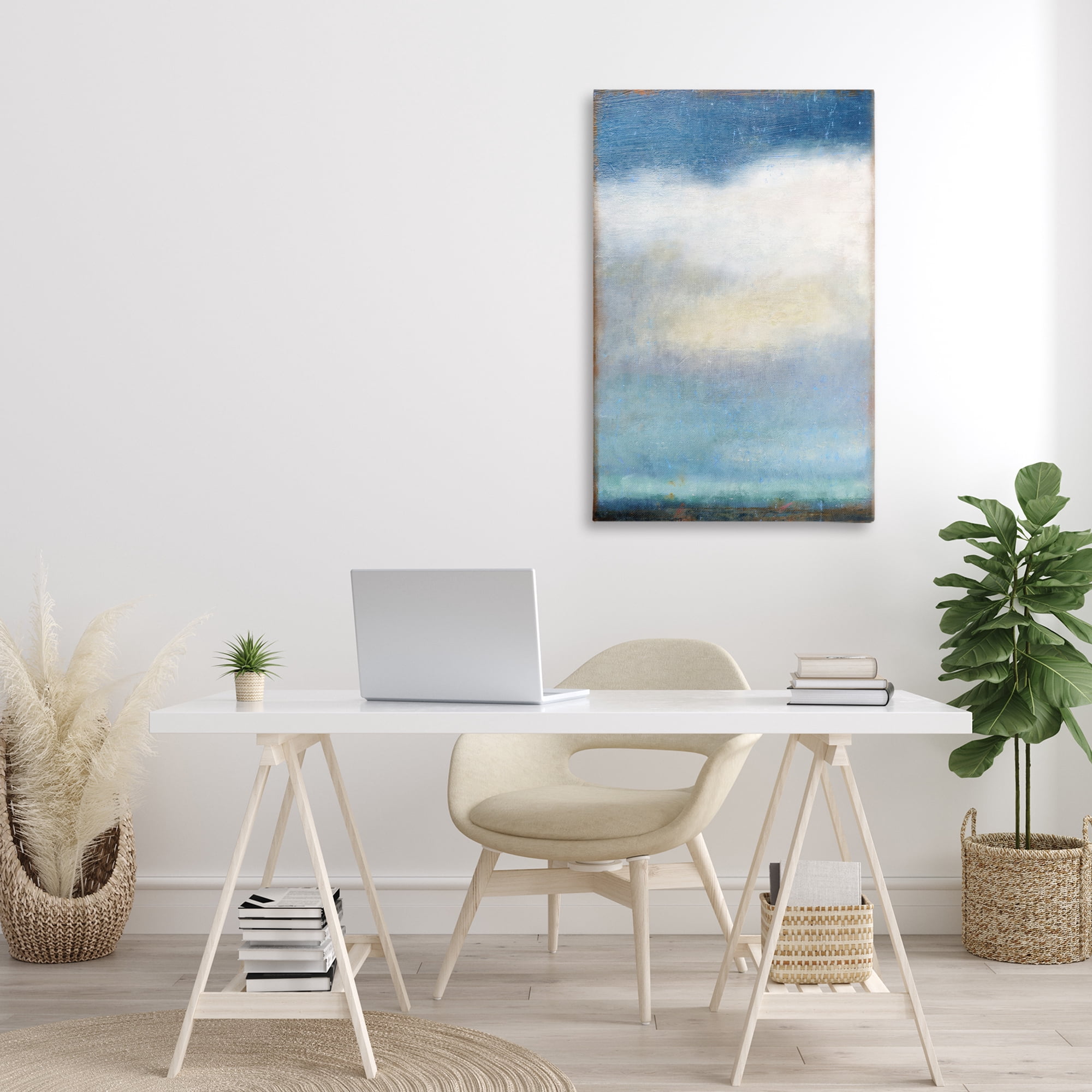 Stupell Industries Rustic Clouds Landscape Landscape Painting Gallery Wrapped Canvas Art Print Wall Art, 24 x 36