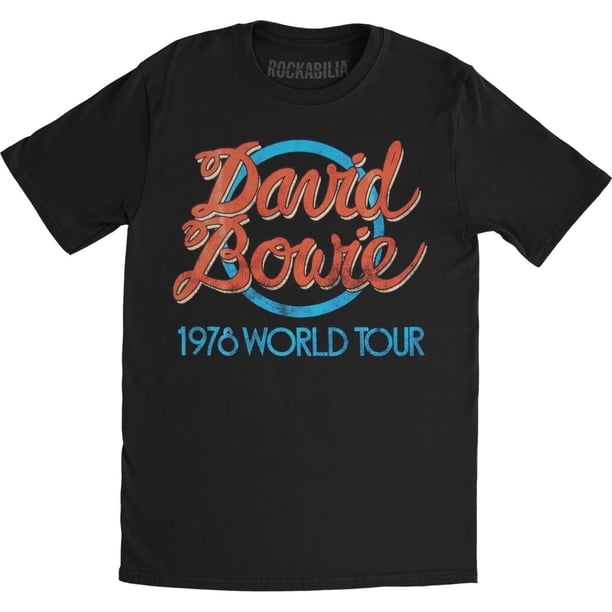 David Bowie - Camiseta 1978 World Tour para Adultos Unisex (Negro)