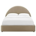 thumbnail image 5 of Resort Performance Velvet Arched Round King Platform Bed in Taupe, 5 of 9
