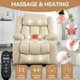thumbnail image 3 of Electric Power Lift Recliner Chair for Elderly, PU Leather Massage Chair with 8 Point Vibration Massage and Cup Holders, Overstuffed Single Sofa with Lumber Heat and Remote Control, Beige, 3 of 9