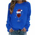 thumbnail image 5 of Sakmal Blue Women Sweatshirts Christmas Crew Neck Plus Size Tops Fashion Graphic Sweatshirt for Women, 5 of 5