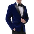 thumbnail image 3 of Cloudstyle Velvet Business Jacket For Men Slim Fit Men's Peak Lapel Business Coat, 3 of 5