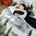 thumbnail image 4 of Feelyou Farmhouse Pine Tree Twin Bedding Sets 7-Piece, Rustic Nature Lake Bedding Comforter Set, Teen Child Kid Adult Reversible Sheet Sets, Luxury Bedroom Decor, 4 of 7