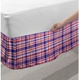 thumbnail image 2 of Tartan Bed Skirt, Continuous Geometric Checkered Abstract Classic Scottish Folk Pattern, Elastic Bedskirt Dust Ruffle Wrap Around for Bedding Decor, 4 Sizes, Vermilion Quartz White, by Ambesonne, 2 of 2