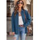 thumbnail image 2 of ABPHQTO Camisa de mujer de pana azul con bolsillo con botones, 2 of 5