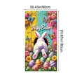 thumbnail image 3 of AZXY 35x71 Inch Happy Easter Door Cover, Bunny Butt in Colorful Wood Door Banner, Spring Playful Porch Wall Hanging Decor for Easter Party, 3 of 9