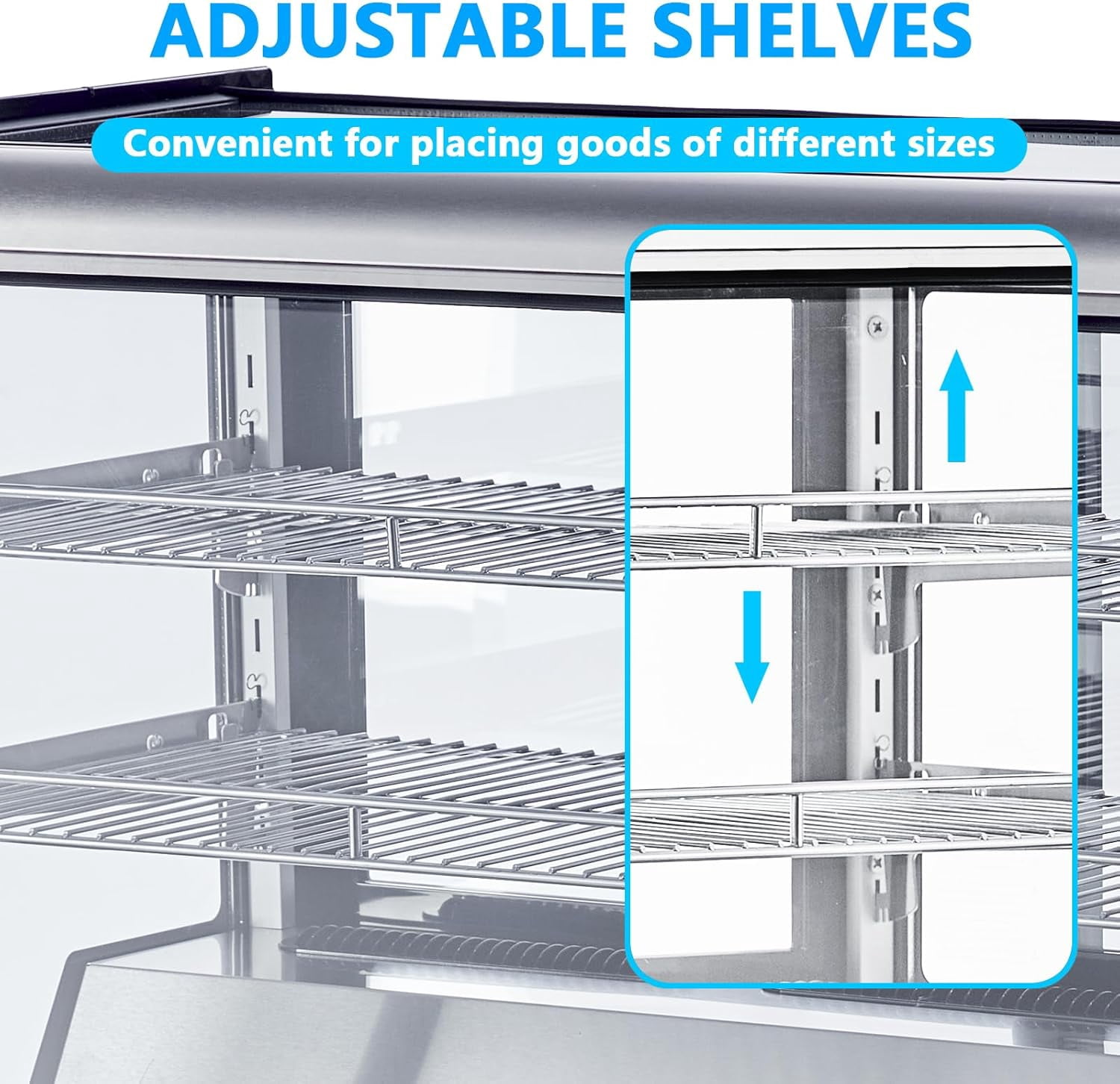 Ataucjin Refrigerated Display Case 8.1 Cu.Ft. Countertop Pastry Display Case Commercial Display Refrigerator w/LED display Air-cooling Automatic Defrost Rear Sliding Door