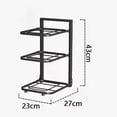 thumbnail image 2 of Pot Storage Rack Multilayer Thicken Strong Bearing Round Corner Pot Organizer for Kitchen Three Layers/43x27x23cm, 2 of 6