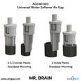 thumbnail image 6 of Universal Air Gap for Water Softeners and Filters with 1/2-inch OD or 5/8-inch ID Inlet Port and 1-1/2-inch or 2-inch Drainpipe Outlet (AG100-001, MR. DRAIN, 34700), 6 of 9