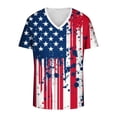 thumbnail image 6 of QATAINLAV Hot Pink Mens Big and Tall 4th of July Shirts American Flag Patriotic V Neck Short Sleeve T-Shirt Independence Day Outfits Summer Tops XXXXL, 6 of 6