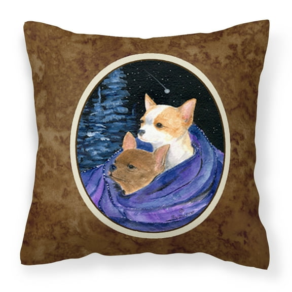 Carolines Treasures SS8513PW1414 Starry Night Chihuahua Fabric Decorative Pillow, 14Hx14W, multicolor