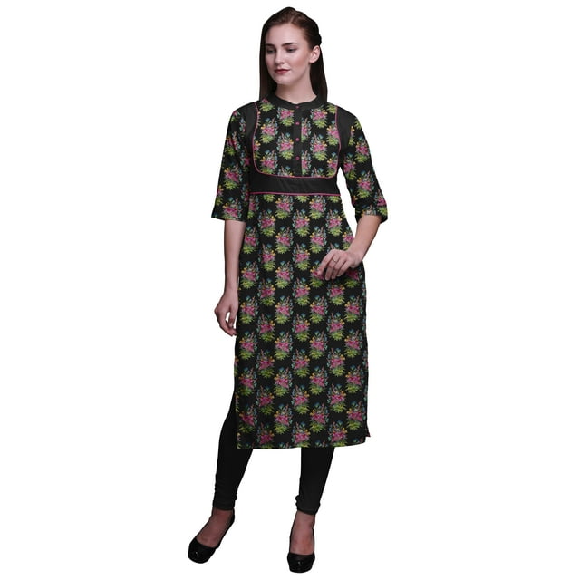 Bimba Kurtis Droits pour Femmes Kurti Longue Imprimée Robe Haut Indien