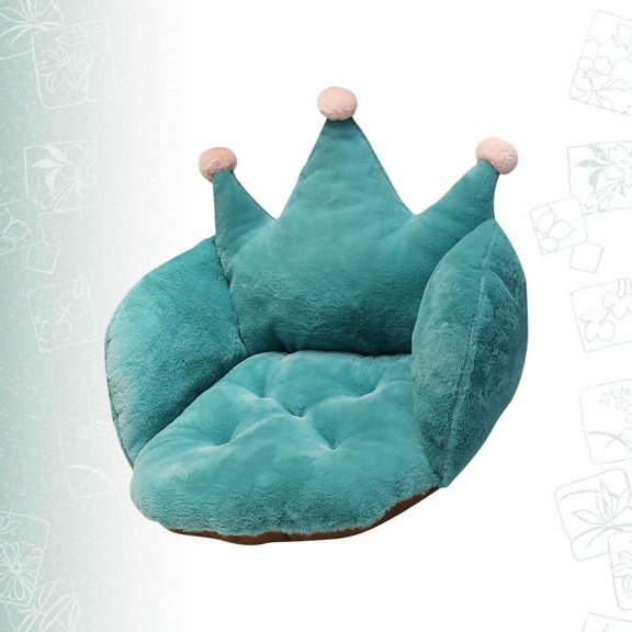 Phenofice Office Chair Seat Cushion Plush Dark Green Non-slip Winter Warm 1Pack
